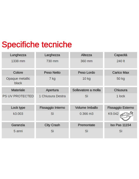 Box Auto Portatutto Portapacchi G3 SPARK 320