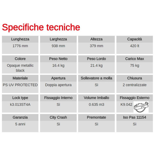 Box Auto Portatutto Portapacchi G3 SPARK 520 Dual Side