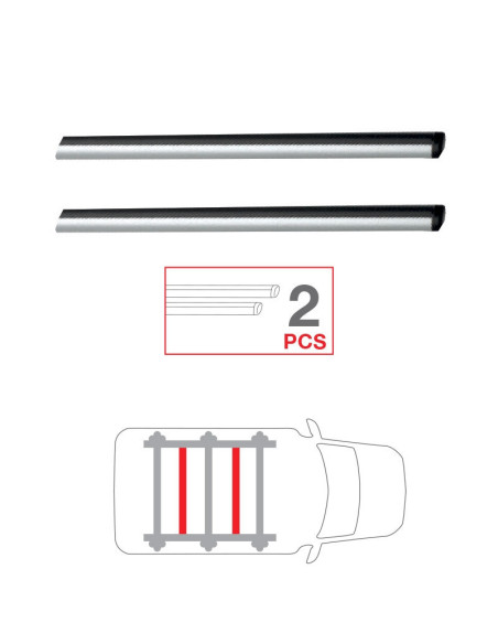 Coppia di barre trasversali aggiuntive alluminio 130cm per bagagliera G3