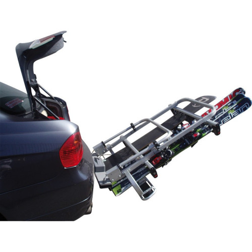 Carrello portasci snowboard universale per gancio traino. Con antifurto
