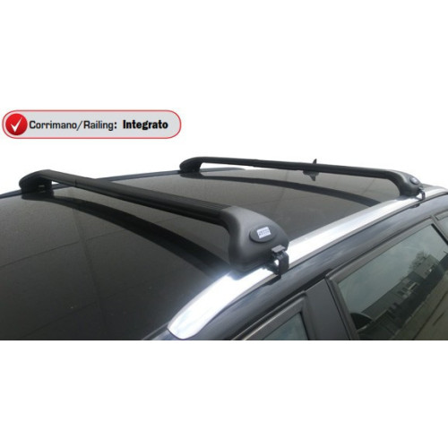 Barre portatutto alluminio nero corrimano integrato Fiat Panda dal 2012